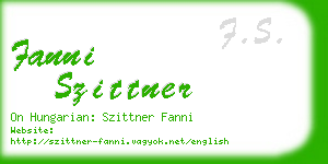 fanni szittner business card